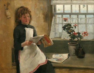 Mädchen im Fenster eines Landhauses, 1887